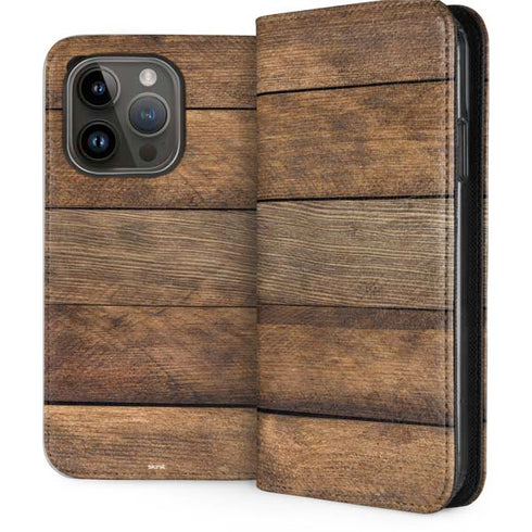 Early American Wood Planks iPhone 14 Pro Folio Case