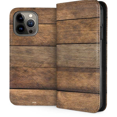 Early American Wood Planks iPhone 14 Pro Max Folio Case