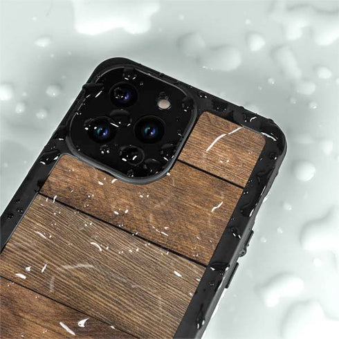 Early American Wood Planks iPhone 14 Pro Max Waterproof Case