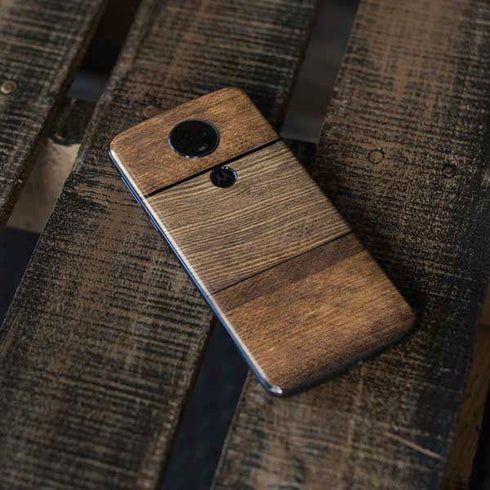 Early American Wood Planks Moto E5 Plus Skin