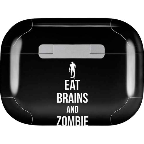 Eat Brains and Zombie On Black AirPods Pro 2nd Gen Skin