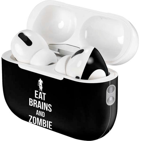 Eat Brains and Zombie On Black AirPods Pro 2nd Gen Skin