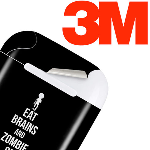 Eat Brains and Zombie On Black Apple AirPods 2 Skin