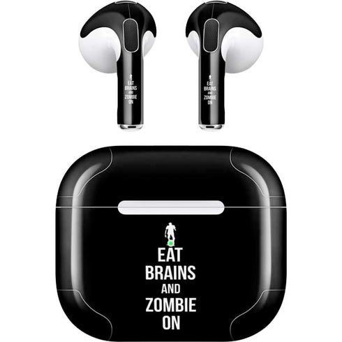 Eat Brains and Zombie On Black Apple AirPods (3rd Gen 2021) Skin