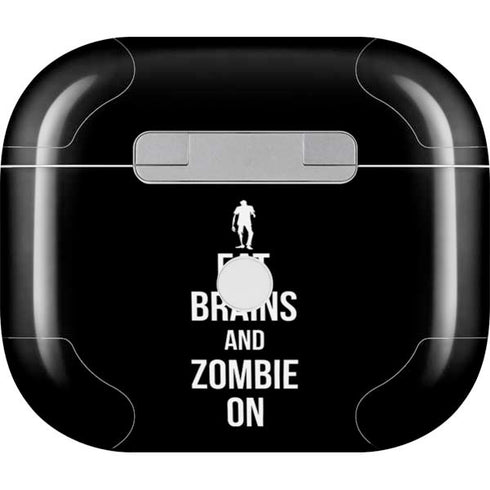 Eat Brains and Zombie On Black Apple AirPods (3rd Gen 2021) Skin