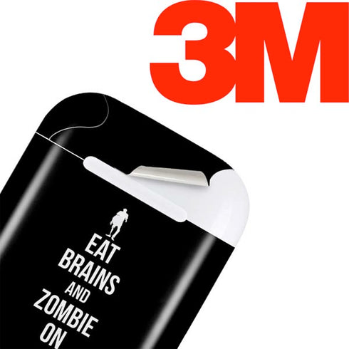 Eat Brains and Zombie On Black Apple AirPods Skin