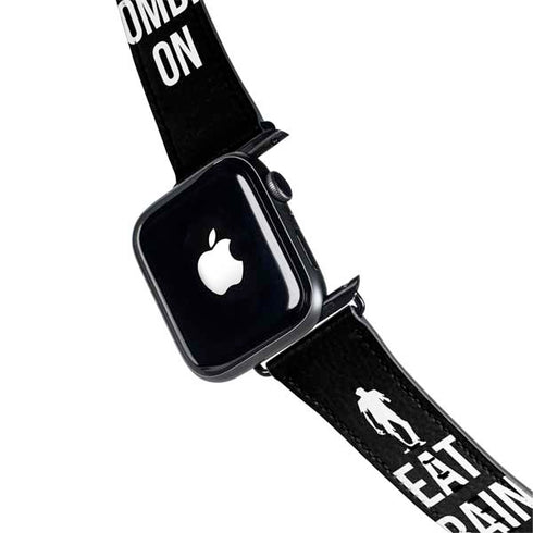 Eat Brains and Zombie On Black Apple Watch Band 38-40mm