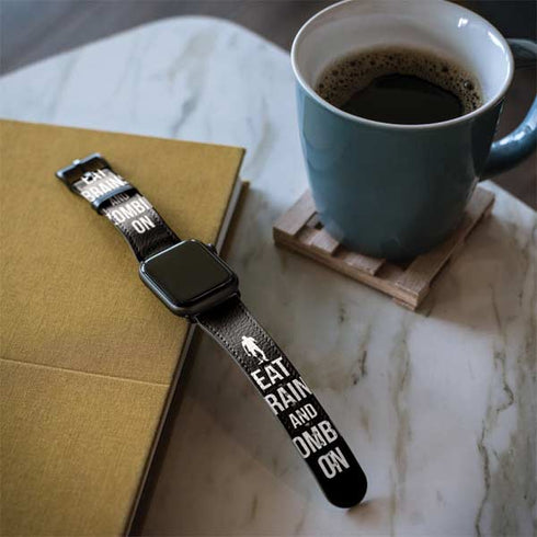 Eat Brains and Zombie On Black Apple Watch Band 38-40mm