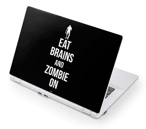Eat Brains and Zombie On Black Acer Chromebook Skin