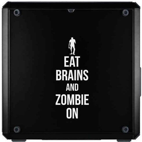 Eat Brains and Zombie On Black Cooler Master MasterBox Q300L Mini Tower Skin
