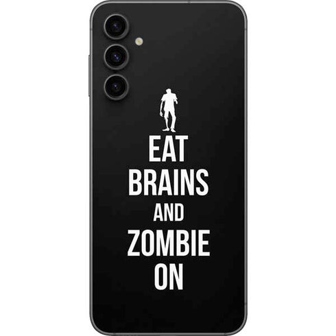 Eat Brains and Zombie On Black Galaxy A14 5G Skin
