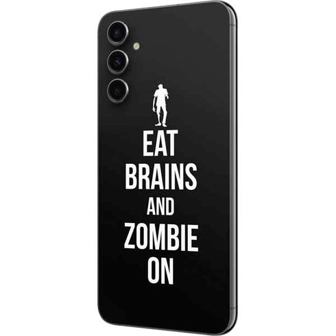 Eat Brains and Zombie On Black Galaxy A14 5G Skin