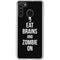 Eat Brains and Zombie On Black Galaxy A21 Clear Case
