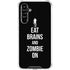 Eat Brains and Zombie On Black Galaxy A54 5G Clear Case