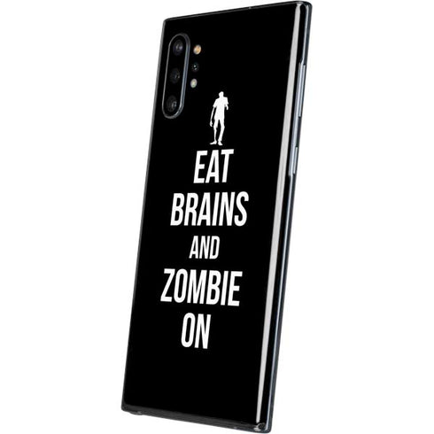 Eat Brains and Zombie On Black Galaxy Note 10 Plus Skin