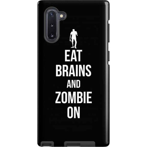 Eat Brains and Zombie On Black Galaxy Note 10 Pro Case