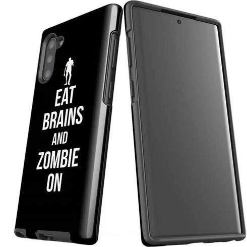 Eat Brains and Zombie On Black Galaxy Note 10 Pro Case
