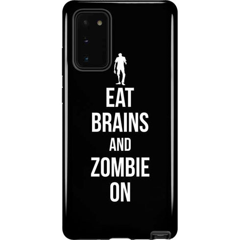 Eat Brains and Zombie On Black Galaxy Note20 5G Pro Case