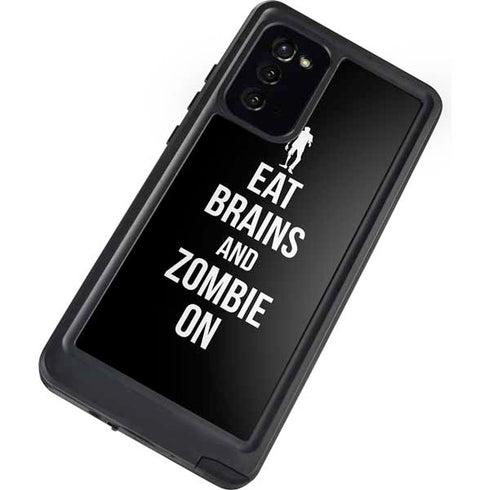 Eat Brains and Zombie On Black Galaxy Note20 5G Waterproof Case