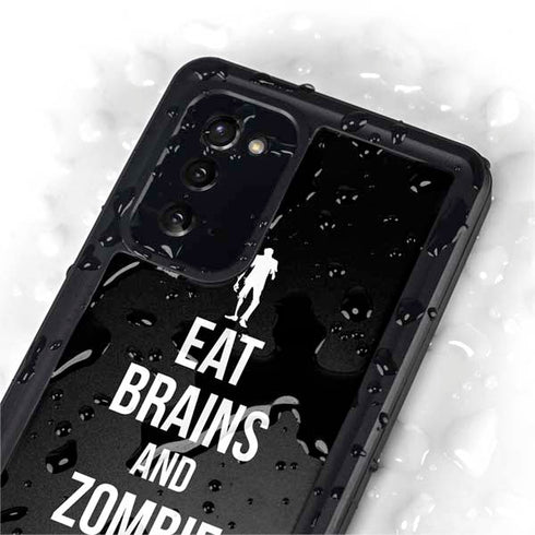 Eat Brains and Zombie On Black Galaxy Note20 5G Waterproof Case