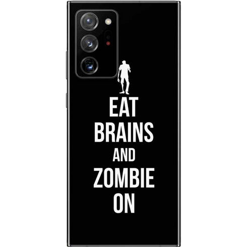 Eat Brains and Zombie On Black Galaxy Note20 Ultra 5G Skin