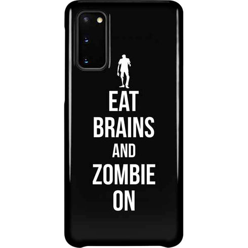 Eat Brains and Zombie On Black Galaxy S20 Lite Case