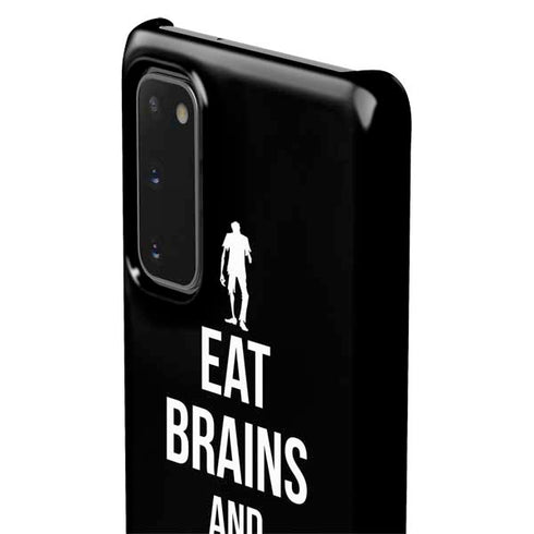 Eat Brains and Zombie On Black Galaxy S20 Lite Case