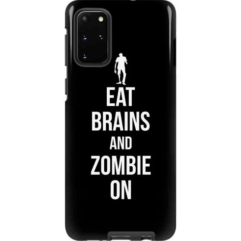Eat Brains and Zombie On Black Galaxy S20 Plus Pro Case