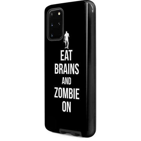 Eat Brains and Zombie On Black Galaxy S20 Plus Pro Case
