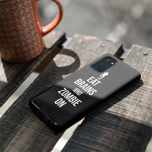 Eat Brains and Zombie On Black Galaxy S20 Plus Pro Case