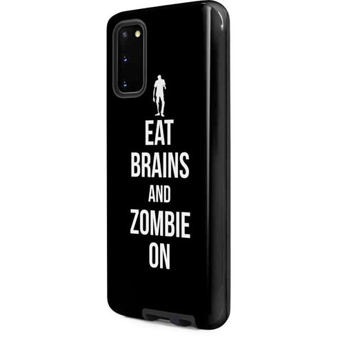 Eat Brains and Zombie On Black Galaxy S20 Pro Case