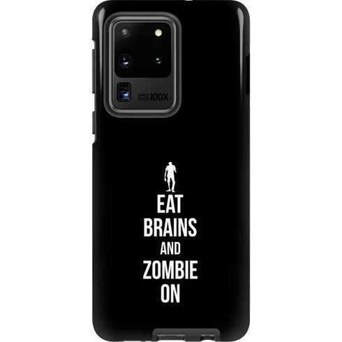 Eat Brains and Zombie On Black Galaxy S20 Ultra 5G Pro Case