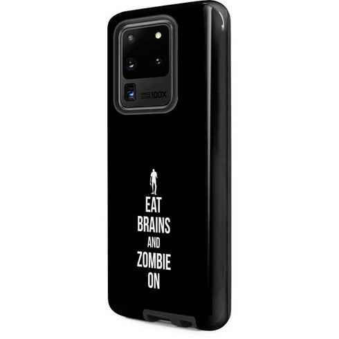 Eat Brains and Zombie On Black Galaxy S20 Ultra 5G Pro Case