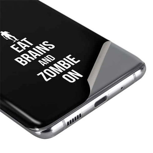 Eat Brains and Zombie On Black Galaxy S20 Ultra 5G Skin
