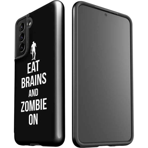 Eat Brains and Zombie On Black Galaxy S21 5G Pro Case