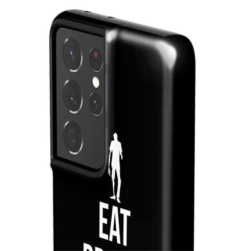Eat Brains and Zombie On Black Galaxy S21 Ultra 5G Pro Case