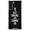 Eat Brains and Zombie On Black Galaxy S22 Clear Case