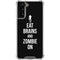 Eat Brains and Zombie On Black Galaxy S22 Plus Clear Case