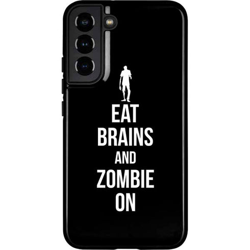 Eat Brains and Zombie On Black Galaxy S22 Plus Pro Case