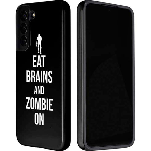 Eat Brains and Zombie On Black Galaxy S22 Pro Case