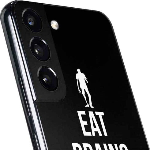Eat Brains and Zombie On Black Galaxy S22 Skin