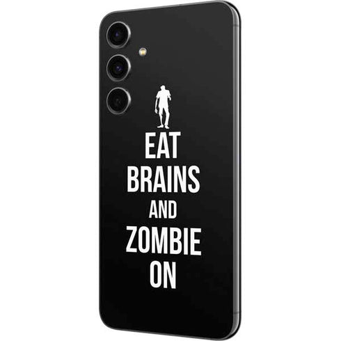 Eat Brains and Zombie On Black Galaxy S23 FE Skin