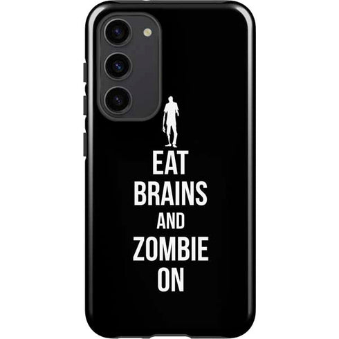 Eat Brains and Zombie On Black Galaxy S23 Plus Pro Case