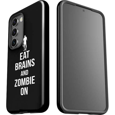 Eat Brains and Zombie On Black Galaxy S23 Pro Case