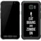 Eat Brains and Zombie On Black Galaxy S7 Active Skin