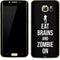 Eat Brains and Zombie On Black Galaxy S7 Edge Skin