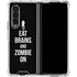 Eat Brains and Zombie On Black Galaxy Z Fold4 5G Clear Case
