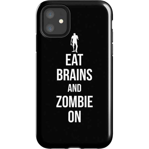Eat Brains and Zombie On Black iPhone 11 Impact Case