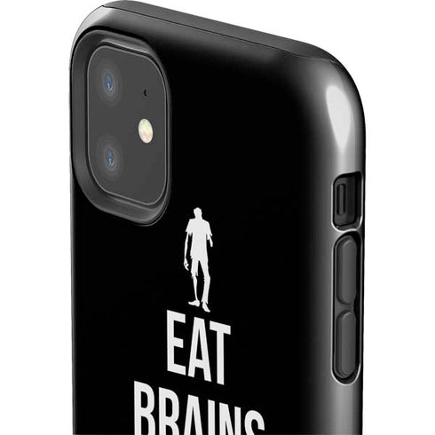 Eat Brains and Zombie On Black iPhone 11 Impact Case