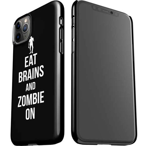Eat Brains and Zombie On Black iPhone 11 Pro Max Lite Case